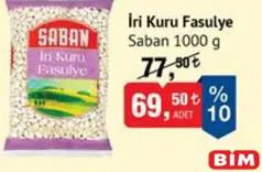 SABAN İRİ KURU FASULYE 1000 G fiyat ve kampanya bilgisi